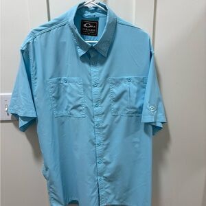 Drake Men's Light Blue Casual Button Down Shirt